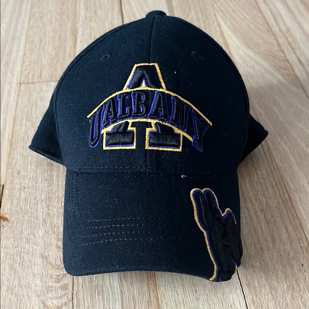 UAlbany Black Cap with Embroidered Logo